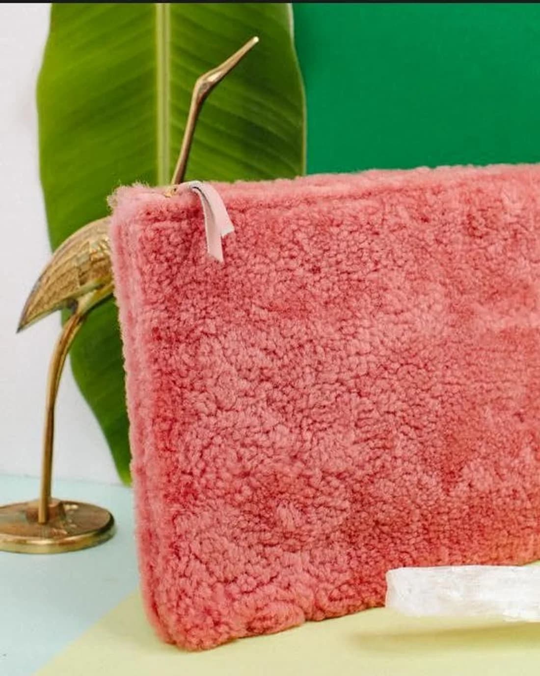 Coral Plush Clutch